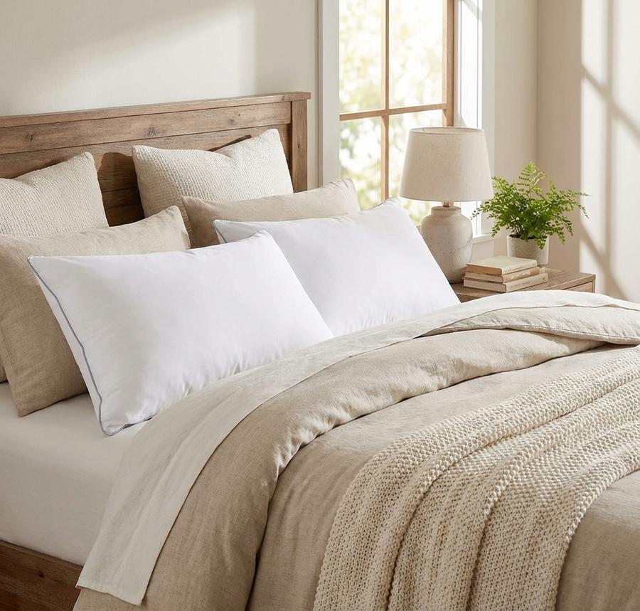 HIMOON pillows in a comfortable guest bedroom